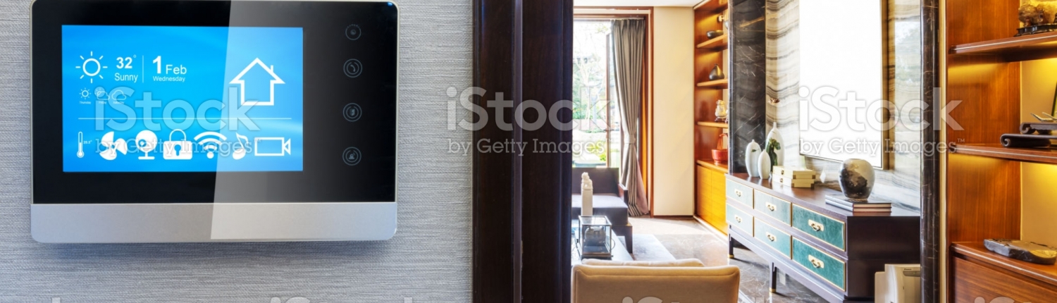 smart screen with smart home and modern living room